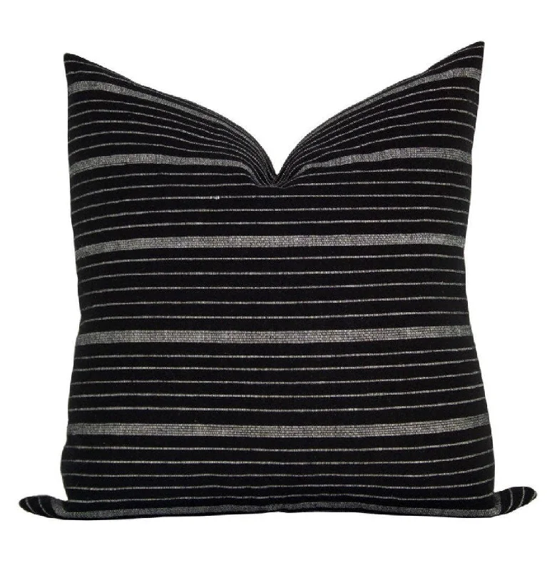 Square Pillows for Modern Home DecorSilk Pillows for Smooth Skin and HairREADY TO SHIP Kufri Cusco Stripe Pillow in Black Square Pillows for Modern Home DecorSilk Pillows for Smooth Skin and HairREADY TO SHIP Kufri Cusco Stripe Pillow in Black