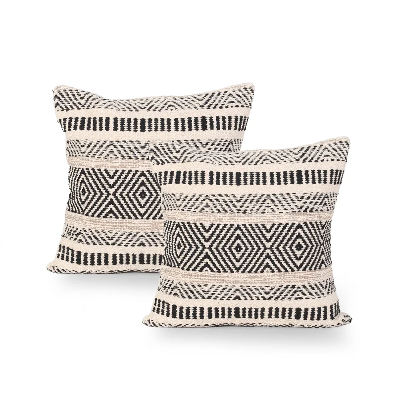 Soft and Fluffy Pillows for Bedroom ComfortKids Pillows with Fun DesignsEdith Boho Cotton Throw Pillow (Set of 2), Black and White Soft and Fluffy Pillows for Bedroom ComfortKids Pillows with Fun DesignsEdith Boho Cotton Throw Pillow (Set of 2), Black and White