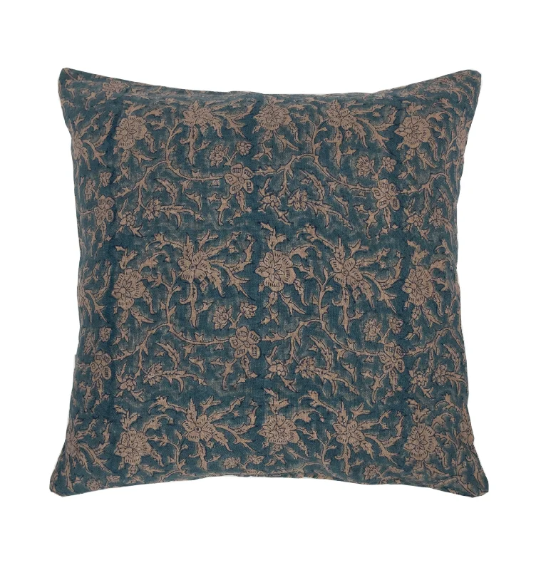 Down Alternative Pillows for Ethical ChoicesPlush Pillows for a Cozy BedBrittany Blue Tan Linen Pillow