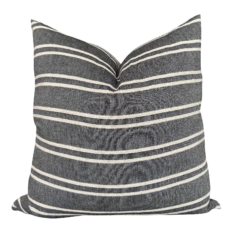 Square Pillows for Modern Home DecorSilk Pillows for Smooth Skin and HairREADY TO SHIP Chiangmai Native Cotton Charcoal Stripe "Dixon" Pillow Cover Square Pillows for Modern Home DecorSilk Pillows for Smooth Skin and HairREADY TO SHIP Chiangmai Native Cotton Charcoal Stripe "Dixon" Pillow Cover