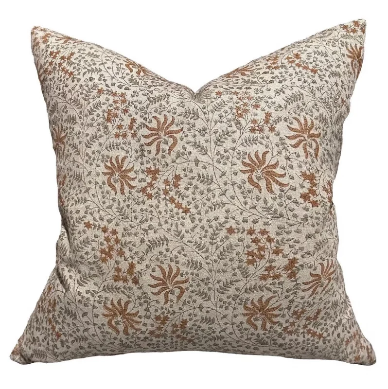 Silk Pillows for Smooth Skin and HairHypoallergenic Pillows for Allergy SufferersDesigner "Mosier" Kishori Natural Ochre olive Pillow Cover
