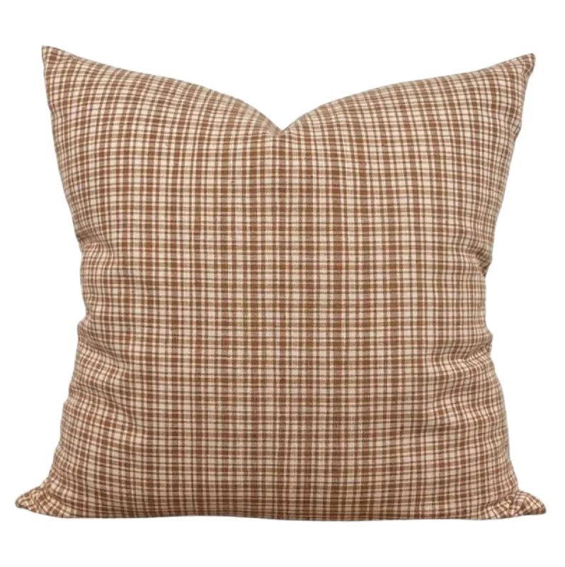 Velvet Pillows for a Touch of EleganceSoft and Fluffy Pillows for Bedroom ComfortDesigner "Tiburon" Woven Brown Plaid Pillow Cover Velvet Pillows for a Touch of EleganceSoft and Fluffy Pillows for Bedroom ComfortDesigner "Tiburon" Woven Brown Plaid Pillow Cover
