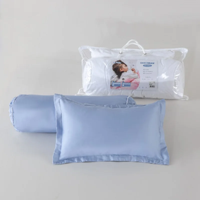 Lumbar Support Pillows for Car SeatsBolster Pillows for Sofa DecorationIE Kids Cool Dream Tencel Pillow (26x42cm )& Bolster (16x50cm) - Light Blue Lumbar Support Pillows for Car SeatsBolster Pillows for Sofa DecorationIE Kids Cool Dream Tencel Pillow (26x42cm )& Bolster (16x50cm) - Light Blue