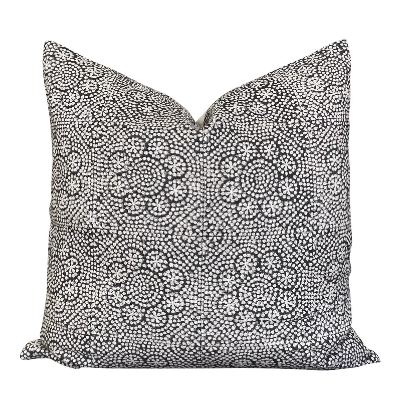 Down Alternative Pillows for Ethical ChoicesCooling Pillows for Hot SleepersREADY TO SHIP Designer Wisteria in Black Linen Pillow Cover Down Alternative Pillows for Ethical ChoicesCooling Pillows for Hot SleepersREADY TO SHIP Designer Wisteria in Black Linen Pillow Cover
