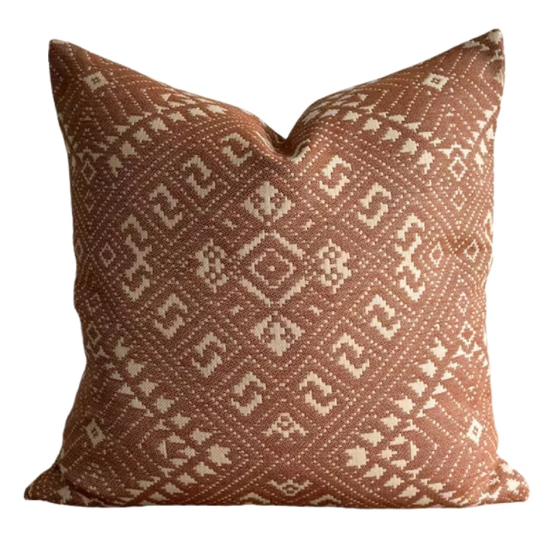 Hypoallergenic Pillows for Allergy SufferersAdjustable Pillows for Customized ComfortWoven Ikat OUTDOOR Pillow Cover in Terracotta Rust Hypoallergenic Pillows for Allergy SufferersAdjustable Pillows for Customized ComfortWoven Ikat OUTDOOR Pillow Cover in Terracotta Rust