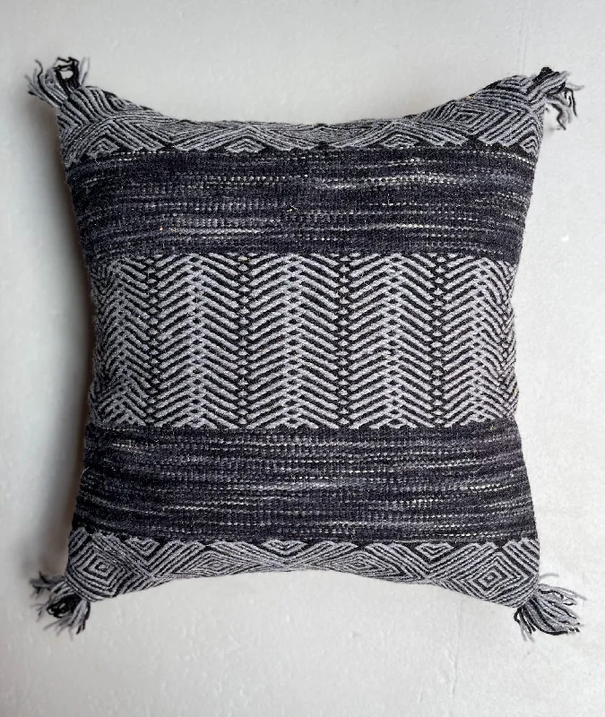 Silk Pillows for Smooth Skin and HairCooling Pillows for Hot SleepersAnzal's Flatweave x Zanafi Pillow - Grey/Black