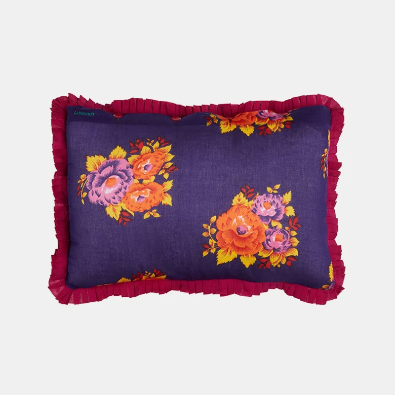 Plush Pillows for a Cozy BedSilk Pillows for Smooth Skin and HairTiger Flower Dark Blue Frill Lumbar Pillow Plush Pillows for a Cozy BedSilk Pillows for Smooth Skin and HairTiger Flower Dark Blue Frill Lumbar Pillow