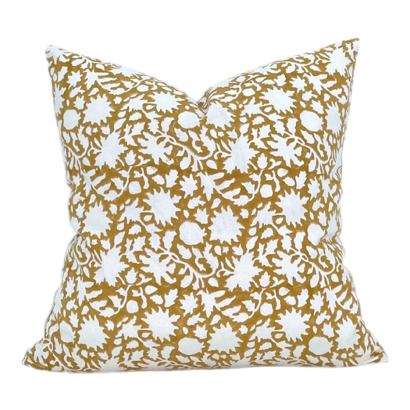Square Pillows for Modern Home DecorBack Support Pillows for Office ChairsREADY TO SHIP Mili Block Floral Pillow Cover in Mustard Square Pillows for Modern Home DecorBack Support Pillows for Office ChairsREADY TO SHIP Mili Block Floral Pillow Cover in Mustard