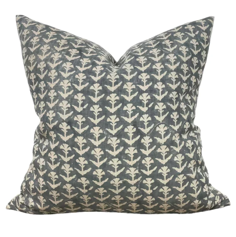 Kids Pillows with Fun DesignsCotton Pillows for Natural ComfortDesigner "Clovis" Block Print Pillow Cover // Gray Blue Pillow Cover Kids Pillows with Fun DesignsCotton Pillows for Natural ComfortDesigner "Clovis" Block Print Pillow Cover // Gray Blue Pillow Cover