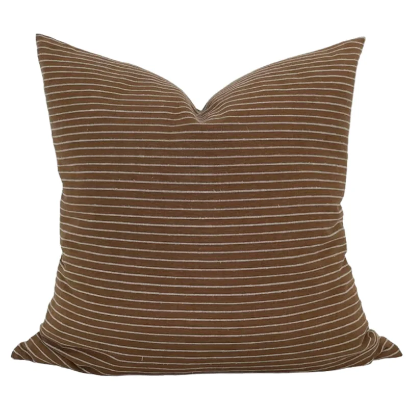 Velvet Pillows for a Touch of EleganceSoft and Fluffy Pillows for Bedroom ComfortDesigner "Whittier" Chiangmai Woven Brown Stripe Pillow Cover Velvet Pillows for a Touch of EleganceSoft and Fluffy Pillows for Bedroom ComfortDesigner "Whittier" Chiangmai Woven Brown Stripe Pillow Cover