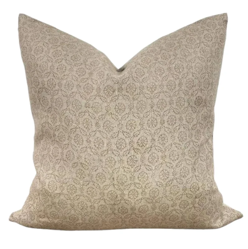 Round Pillows for Boho-Style InteriorsSilk Pillows for Smooth Skin and HairDesigner "Saratoga" Block Print Pillow Cover