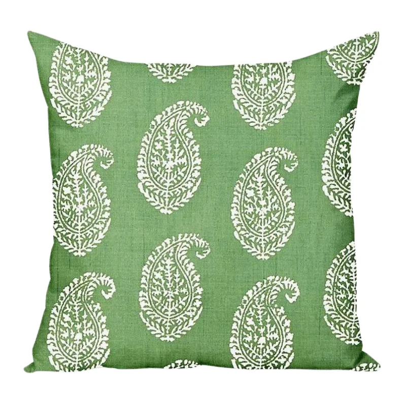Plush Pillows for a Cozy BedTravel Pillows for Long JourneysPeter Dunham OUTDOOR Pillow Cover Kashmir Paisley in Green Plush Pillows for a Cozy BedTravel Pillows for Long JourneysPeter Dunham OUTDOOR Pillow Cover Kashmir Paisley in Green