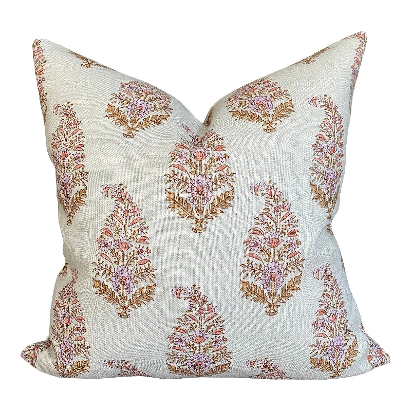 Kids Pillows with Fun DesignsFirm Pillows for Side SleepersDesigner Katie Leede Mughal Gardens Pillow in Melon and Tumeric Kids Pillows with Fun DesignsFirm Pillows for Side SleepersDesigner Katie Leede Mughal Gardens Pillow in Melon and Tumeric