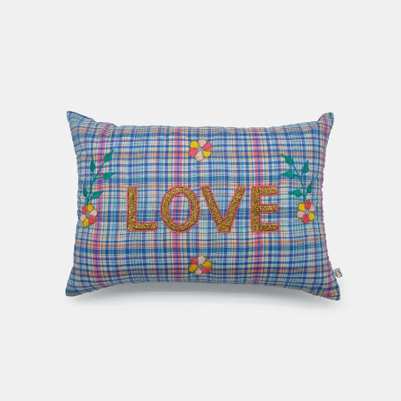 Cooling Pillows for Hot SleepersHypoallergenic Pillows for Allergy SufferersLove Plaid French Embroidered Lumbar Pillow Cooling Pillows for Hot SleepersHypoallergenic Pillows for Allergy SufferersLove Plaid French Embroidered Lumbar Pillow