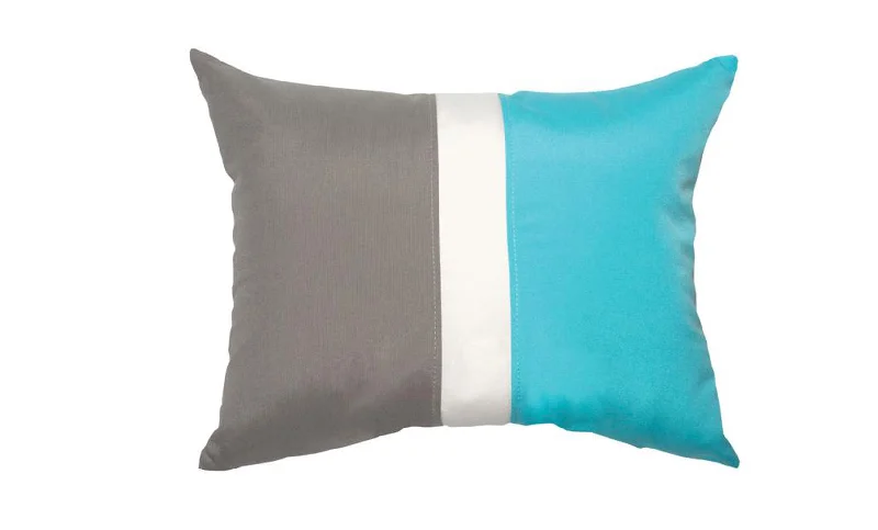 Travel Pillows for Long JourneysColorblock Charcoal and Aruba Pillow