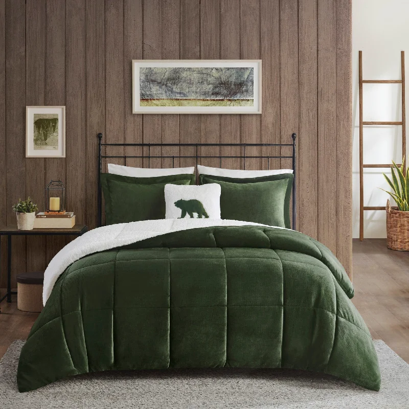 Queen - size comforters for standard queen - sized mattressesWoolrich Alton Plush to Sherpa Down Alternative Comforter Set Queen - size comforters for standard queen - sized mattressesWoolrich Alton Plush to Sherpa Down Alternative Comforter Set