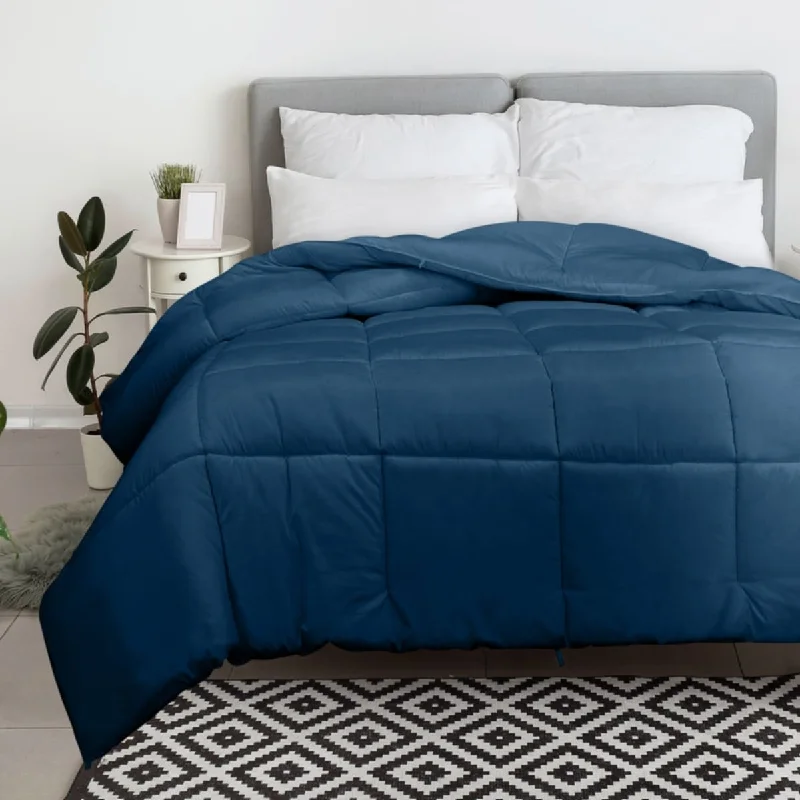 Cotton - filled comforters for a breathable and natural sleep experienceROYALE King Comforter - All Season Down Alternative Bedding Comforter - Lightweight Quilted Comforter (King, Navy) Cotton - filled comforters for a breathable and natural sleep experienceROYALE King Comforter - All Season Down Alternative Bedding Comforter - Lightweight Quilted Comforter (King, Navy)
