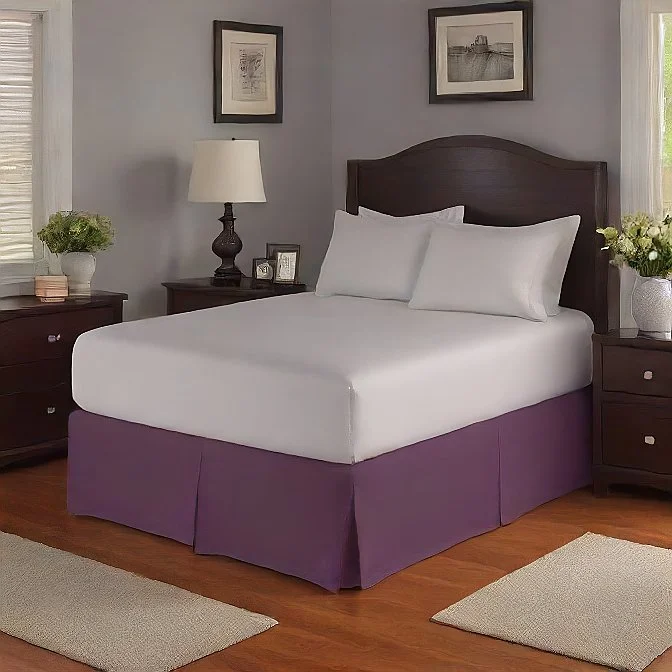 Bed skirts with a Christmas - themed pattern24" Inch Drop Bed Skirt Purple Egyptian Cotton 1000TC
