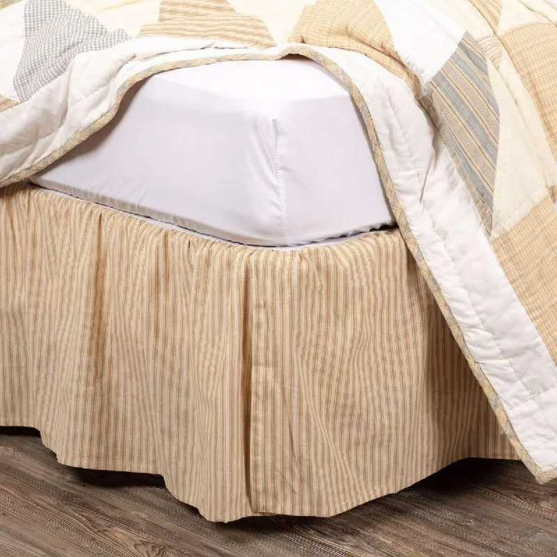 Linen bed skirts for a natural and rustic feelJoanna King Bed Skirt Golden Tan, Creme VHC Brands