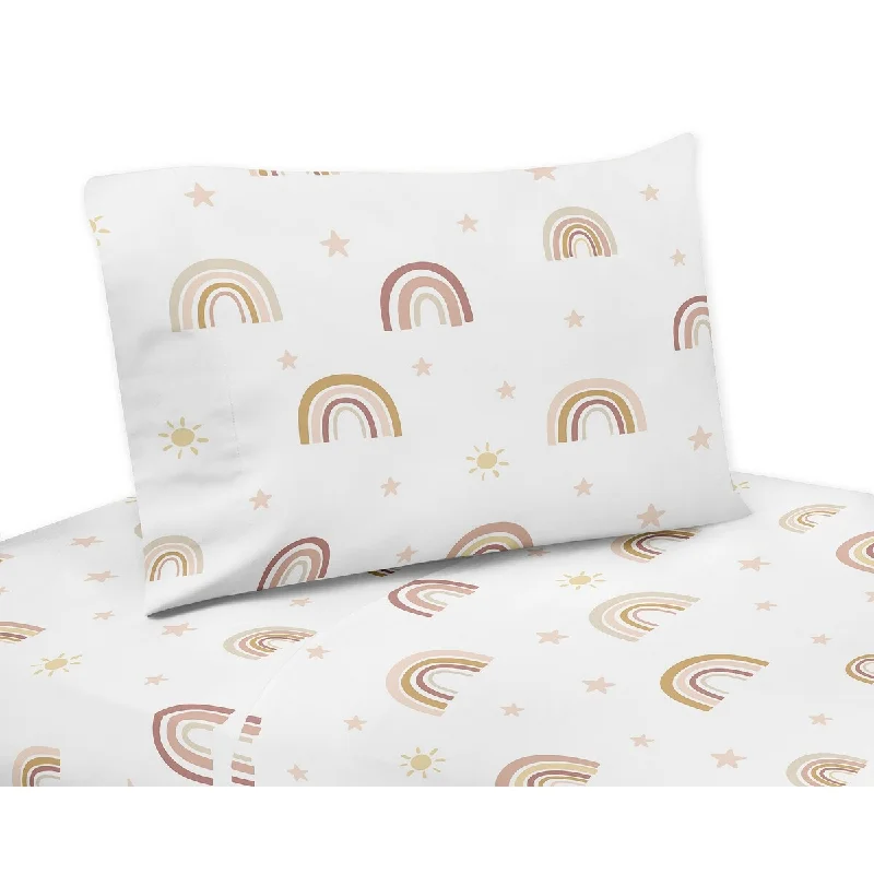 Rayon - Cotton Sheets for a Breathable and Soft BlendBoho Rainbow 3pc Twin Sheet Set - Blush Pink Dusty Rose Gold Yellow Mauve Taupe Beige Tan Bohemian Stars Sun Celestial Vintage Rayon - Cotton Sheets for a Breathable and Soft BlendBoho Rainbow 3pc Twin Sheet Set - Blush Pink Dusty Rose Gold Yellow Mauve Taupe Beige Tan Bohemian Stars Sun Celestial Vintage