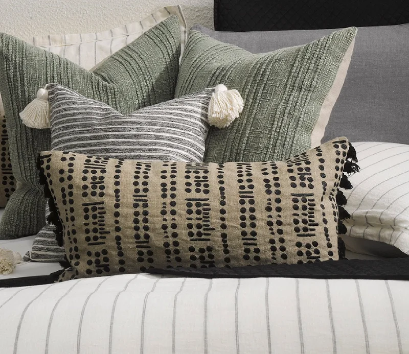 Adjustable Pillows for Customized ComfortVilla by Classic Home Sutton Natural Black Throw Pillow