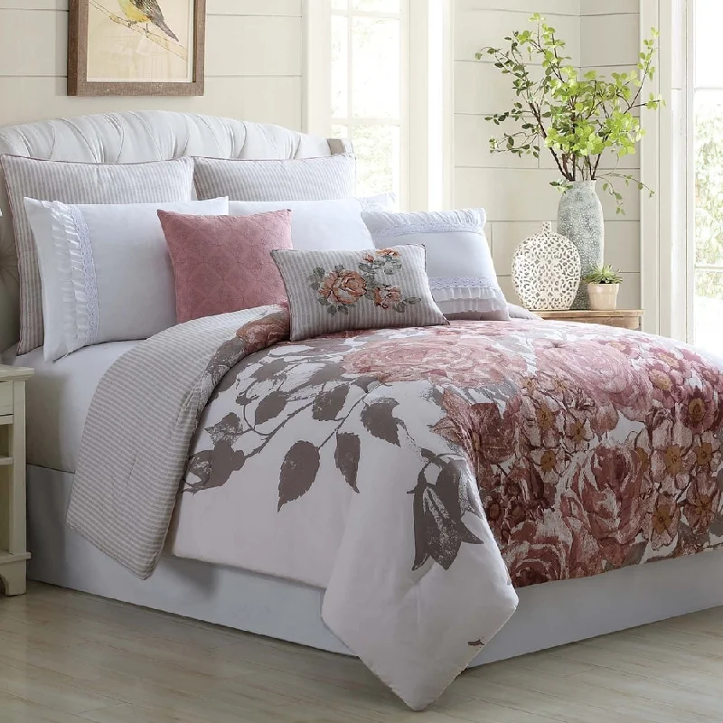 Silk - filled comforters for a luxurious and smooth touchModern Threads Country Garden 8-Piece Embellished Comforter Set Silk - filled comforters for a luxurious and smooth touchModern Threads Country Garden 8-Piece Embellished Comforter Set