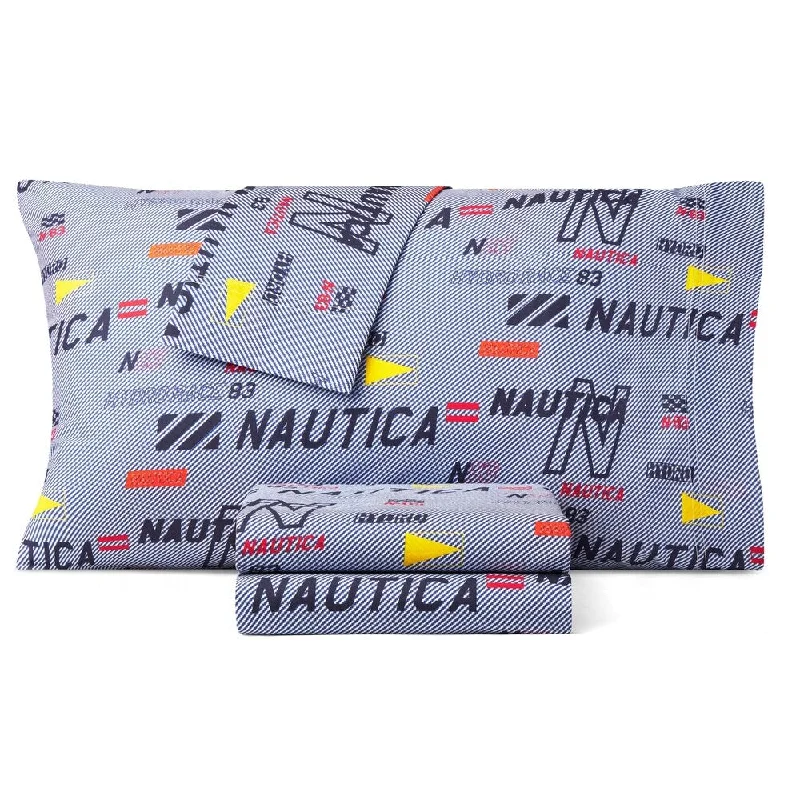 Quilted Cotton Sheets for a Warm and Inviting BedNautica Kids Throwback Logo Cotton-Rich Sheet Set Quilted Cotton Sheets for a Warm and Inviting BedNautica Kids Throwback Logo Cotton-Rich Sheet Set