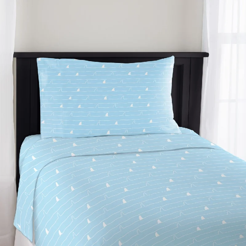 Thermal - Regulating Bamboo Sheets for All - Season ComfortNW Kids - Shark