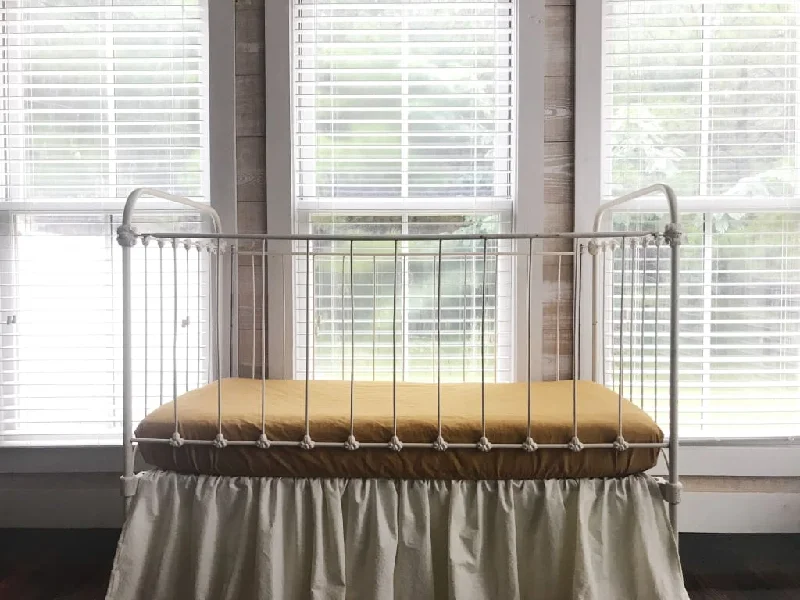 Organic Flannel Sheets for a Natural and Warm SleepGold Fitted Crib Sheet