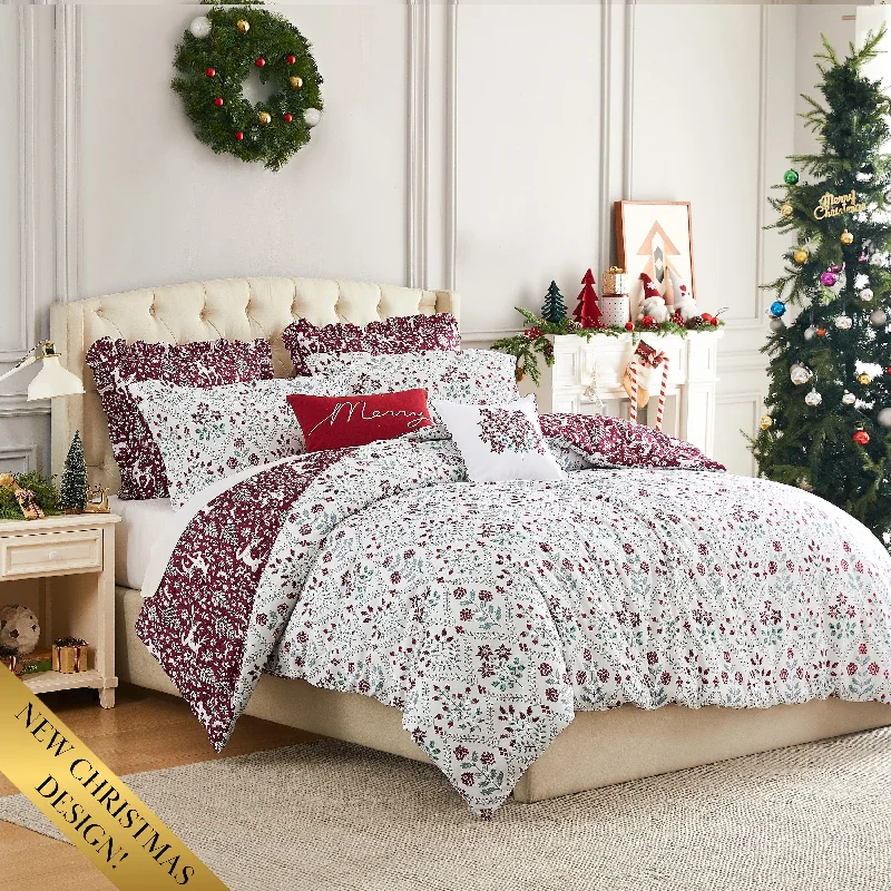 Latex - filled comforters with a bouncy texture and good supportHoliday Harmony 7-Piece Comforter Bedding Set Latex - filled comforters with a bouncy texture and good supportHoliday Harmony 7-Piece Comforter Bedding Set