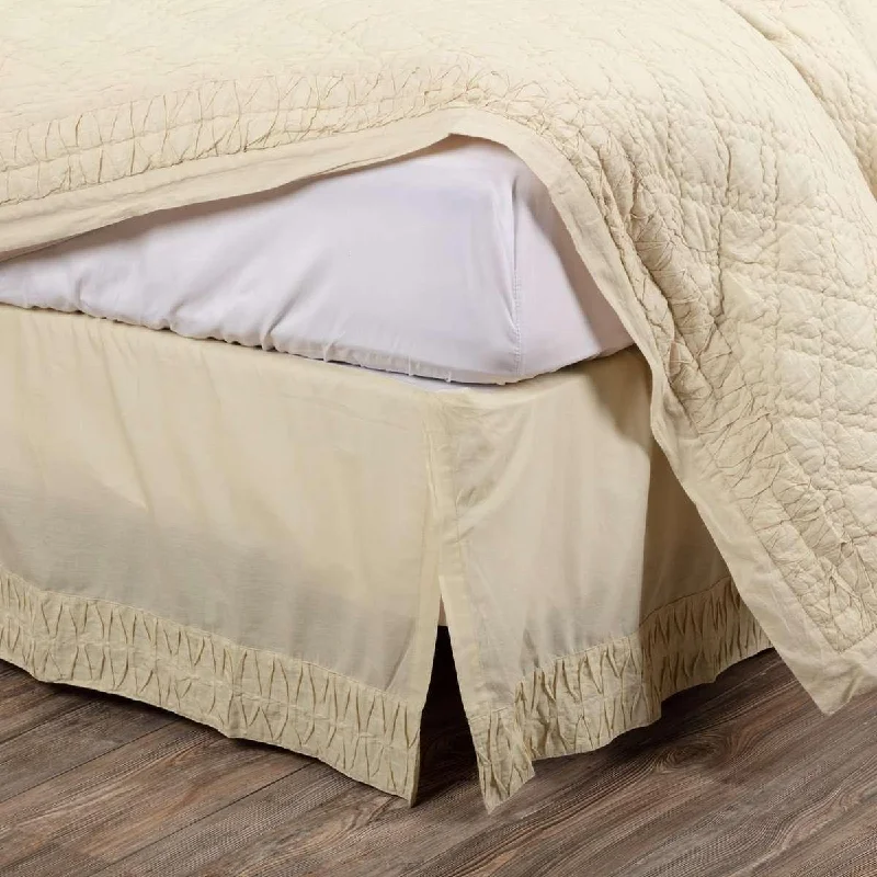 Cotton bed skirts for a soft and breathable lookAdelia Creme Bed Skirts VHC Brands