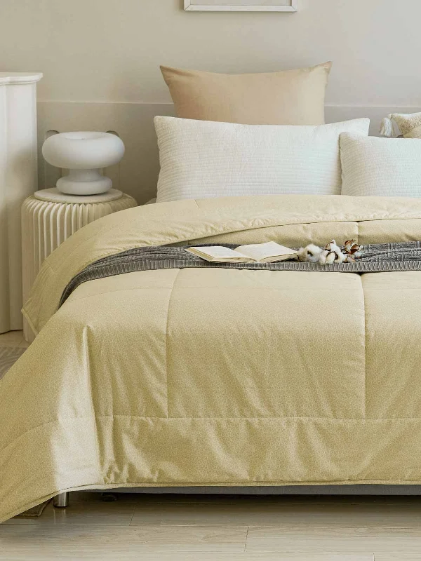 Down - filled comforters for supreme warmth and lightnessPsi-Tender Yellow Pattern Cotton Light Comforter Down - filled comforters for supreme warmth and lightnessPsi-Tender Yellow Pattern Cotton Light Comforter