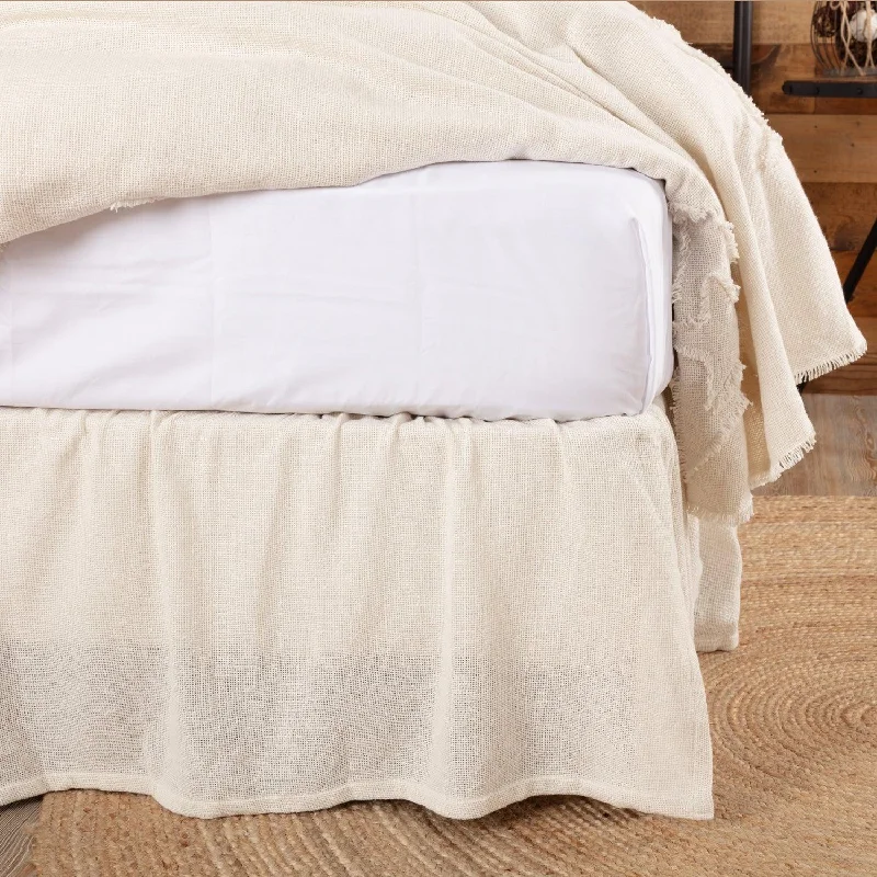 Bed skirts with a Christmas - themed patternBurlap Antique White Ruffled Twin Bed Skirt 39x76x16 VHC Brands Bed skirts with a Christmas - themed patternBurlap Antique White Ruffled Twin Bed Skirt 39x76x16 VHC Brands