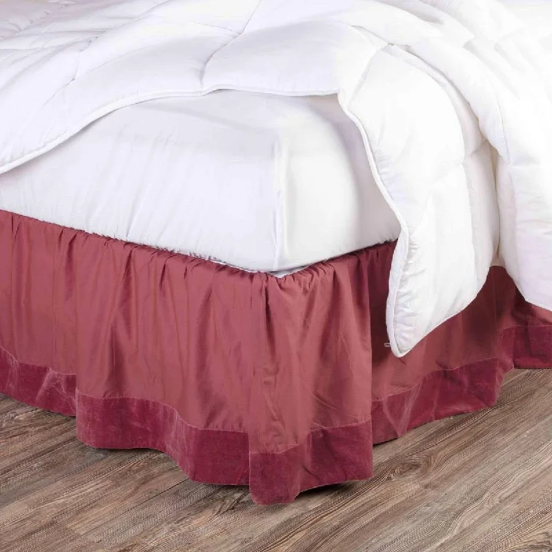 Bed skirts with a vintage - inspired patternEleanor Mauve Bed Skirts VHC Brands