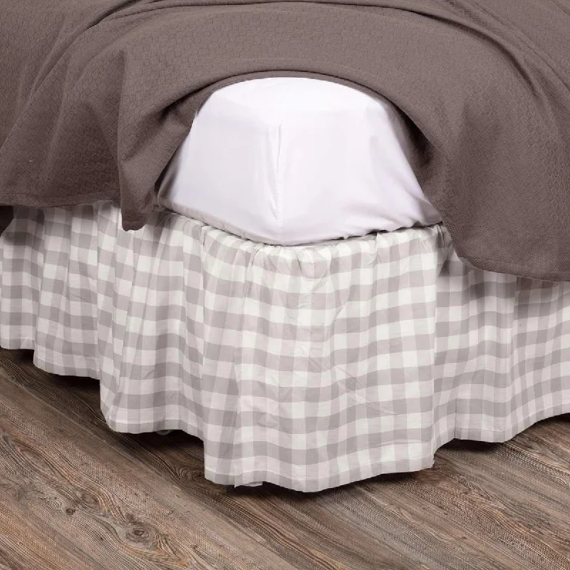 Bed skirts with a high - thread count for a quality feelAnnie Buffalo Grey Check Bed Skirts VHC Brands Bed skirts with a high - thread count for a quality feelAnnie Buffalo Grey Check Bed Skirts VHC Brands