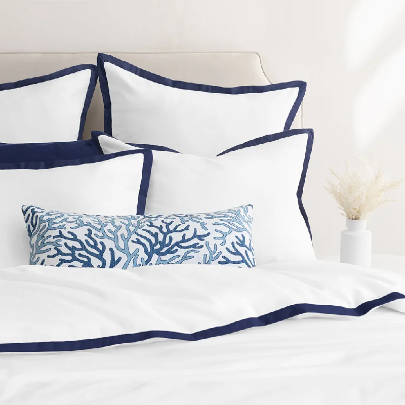 Silk duvet covers for a smooth and elegant touchNavy Quinn Flannel Duvet Cover