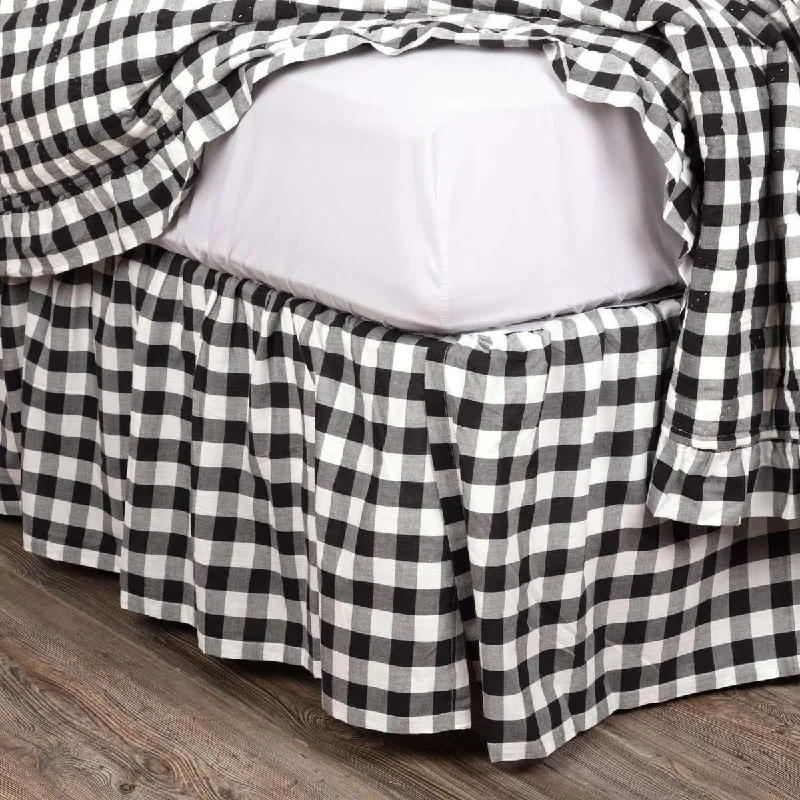 Bed skirts with a wrinkle - resistant fabricAnnie Buffalo Black Check Bed Skirts VHC Brands