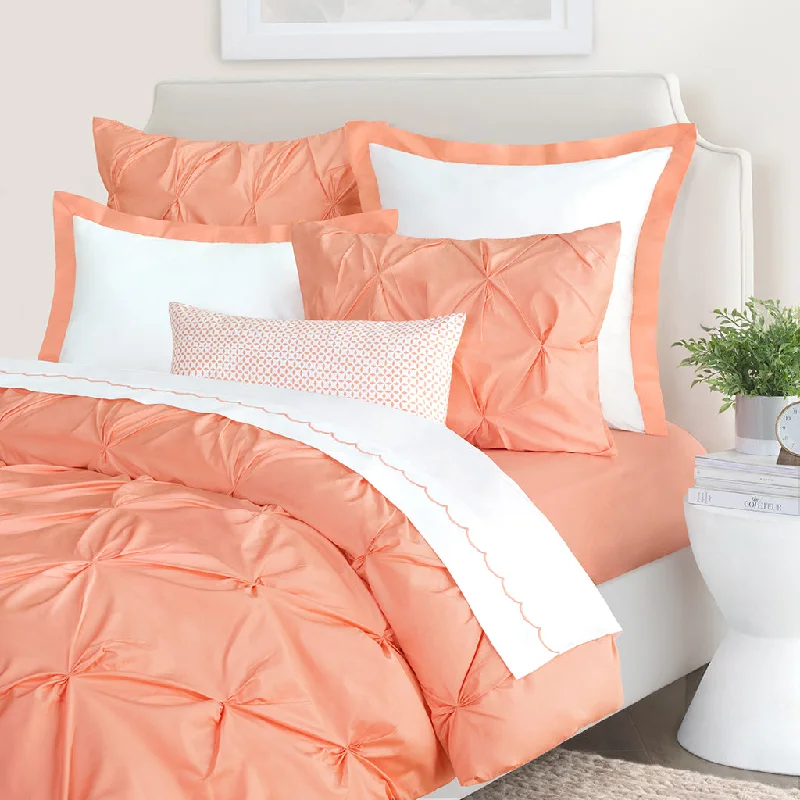 Bamboo - derived duvet covers with antibacterial and moisture - wicking propertiesGuava Valencia Pintuck Duvet Cover Bamboo - derived duvet covers with antibacterial and moisture - wicking propertiesGuava Valencia Pintuck Duvet Cover