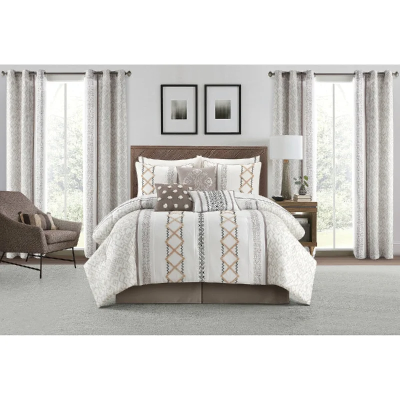 Synthetic - filled comforters like polyester for affordability and hypoallergenic propertiesNanshing Trina 15 Piece Boho Embroidered Comforter Set Synthetic - filled comforters like polyester for affordability and hypoallergenic propertiesNanshing Trina 15 Piece Boho Embroidered Comforter Set