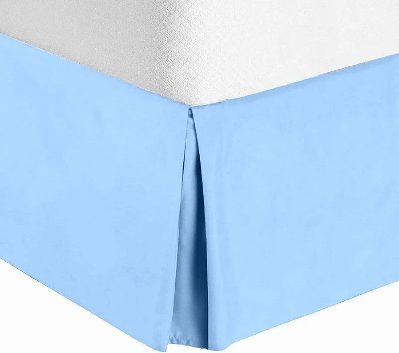 Bed skirts with a plaid pattern for a traditional style12" Inches Drop Blue Bed Skirt Split Corner Pleated Egyptian Cotton Bed skirts with a plaid pattern for a traditional style12" Inches Drop Blue Bed Skirt Split Corner Pleated Egyptian Cotton