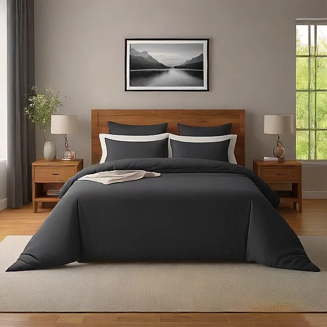 Floral - printed duvet covers for a romantic and feminine touchBlack Duvet Cover Set 3-Pieces Egyptian Cotton 1000 Thread Count Floral - printed duvet covers for a romantic and feminine touchBlack Duvet Cover Set 3-Pieces Egyptian Cotton 1000 Thread Count