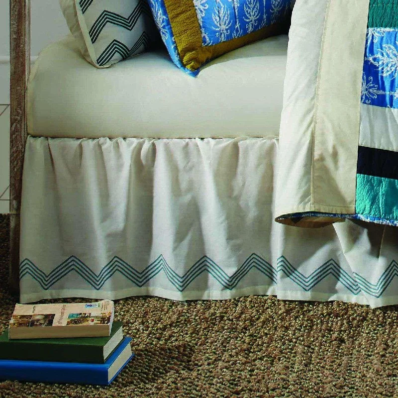 Bed skirts with a metallic thread for a touch of glamourLaguna King Bed Skirt 78x80x16 VHC Brands