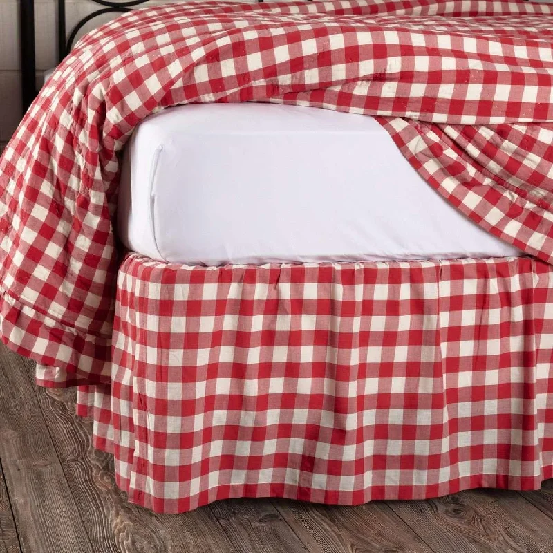 Bed skirts with a eco - friendly materialAnnie Buffalo Red Check Bed Skirts VHC Brands Bed skirts with a eco - friendly materialAnnie Buffalo Red Check Bed Skirts VHC Brands