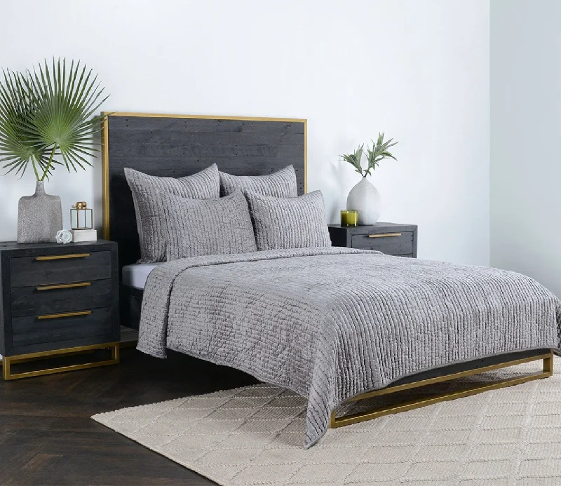 Velvet Pillows for a Touch of EleganceVilla by Classic Home Bari Velvet Quilt Set