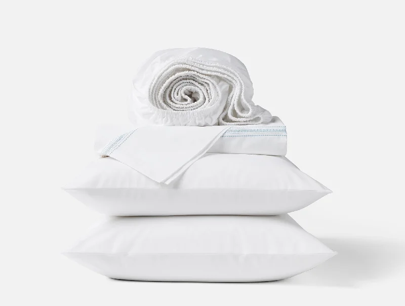 Sheet Sets with Multiple Pillowcase OptionsLandscape Embroidered Organic Percale Sheet Set Sheet Sets with Multiple Pillowcase OptionsLandscape Embroidered Organic Percale Sheet Set