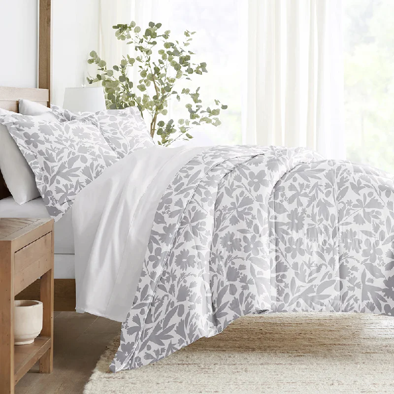 King - size comforters to fit large king - sized beds perfectlyAbstract Garden Patterned Down-Alternative Comforter Set