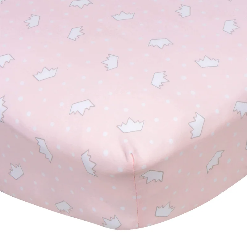 Queen - Size Sheet Sets with a European Pillowcase SetGirls Princess Crowns Fitted Crib Sheet Queen - Size Sheet Sets with a European Pillowcase SetGirls Princess Crowns Fitted Crib Sheet