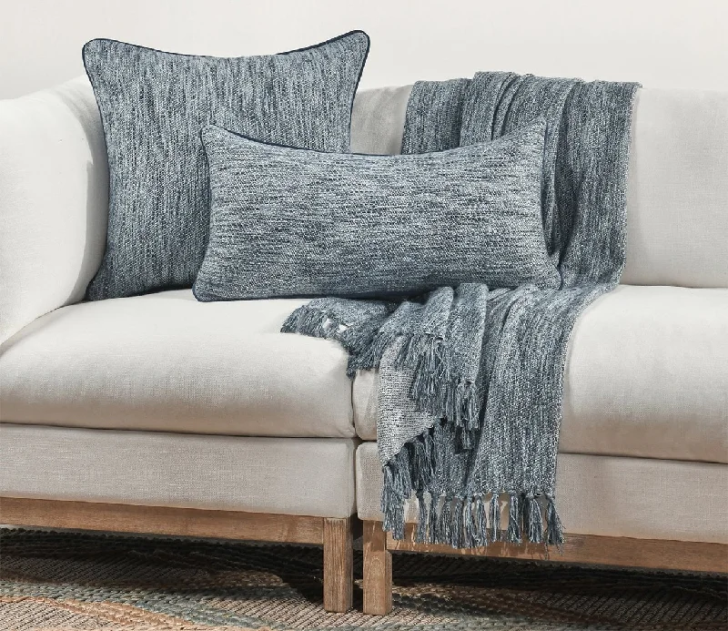 Cotton Pillows for Natural ComfortVilla by Classic Home Sharma Denim Blue Throw Pillow Cotton Pillows for Natural ComfortVilla by Classic Home Sharma Denim Blue Throw Pillow