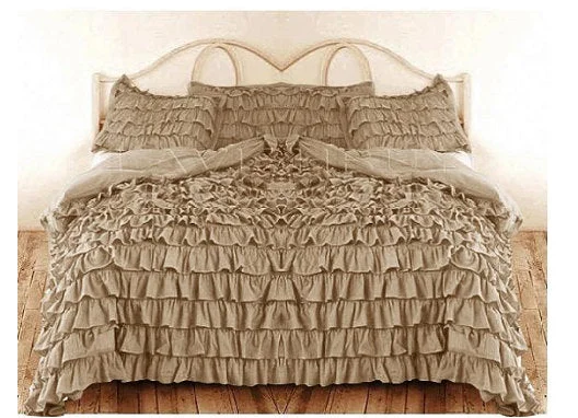 Minimalist - style duvet covers with clean lines and simple designsWaterfall Ruffle Duvet Cover Beige 1000TC Egyptian Cotton Minimalist - style duvet covers with clean lines and simple designsWaterfall Ruffle Duvet Cover Beige 1000TC Egyptian Cotton