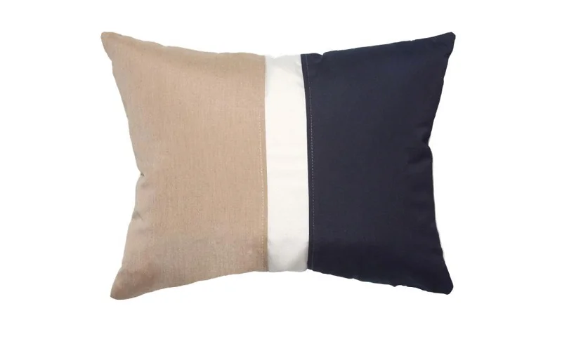 Kids Pillows with Fun DesignsColorblock Beige and Navy Pillow